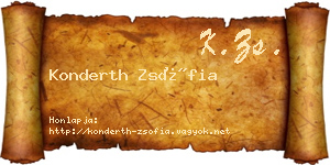 Konderth Zsófia névjegykártya